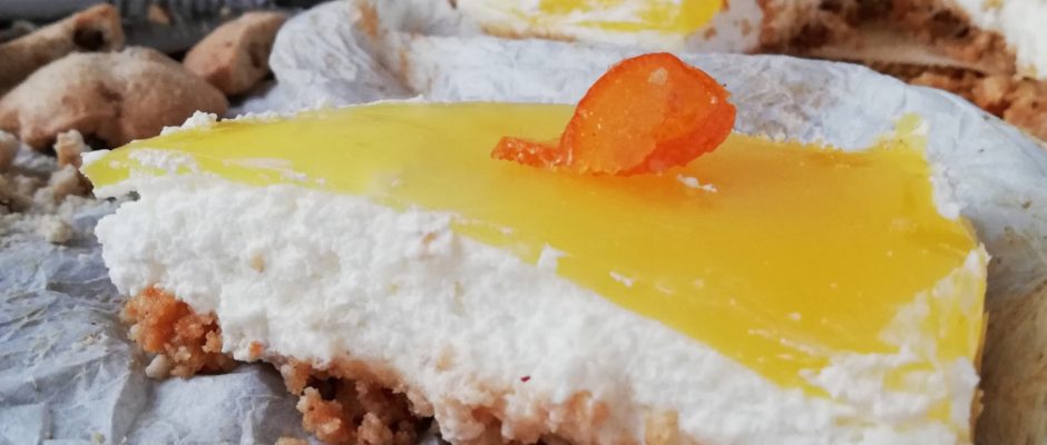 Cheesecake all'arancia senza lattosio